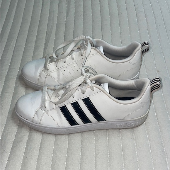 Adidas Women's White Sneakers with Black Stripes - Picture 4 of 6